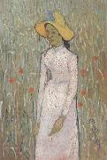 Vincent Van Gogh Young Girl Standing against a Background of Wheat (nn04) china oil painting artist